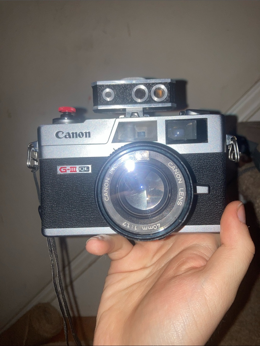 Canon G-III QL 35mm Film Camera in Silver and Black